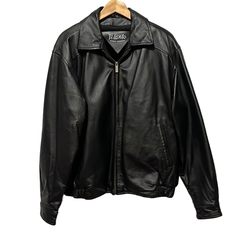 Vilanto Men's Vintage Leather Jacket Large